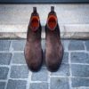 Santoni Chelsea Dark Brown Suede Light Rubber Sole – Bild 4