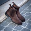 Santoni Chelsea Dark Brown Suede Light Rubber Sole