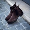 Santoni Chelsea Dark Brown Suede Light Rubber Sole – Bild 3