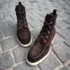 Santoni Bottine Derby Marron Foncé en Daim – Image 4