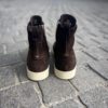 Santoni Bottine Derby Marron Foncé en Daim – Image 2