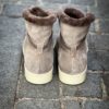 Santoni Bottine à Lacets Fourré en Daim Crème – Image 3