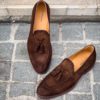 Magnanni Tassel Mocassin Dark Brown Suede Winter Sole - Image 3
