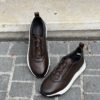 Santoni Sneakers Dark Brown Leather – Bild 3