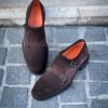Santoni Easy Double Buckle Dark Brown Suede - Image 3