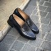 TLB Black Mocassin Leather Sole