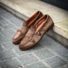 Santoni Double Boucle Daim Marron – Image 4