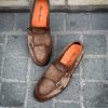 Santoni Double Boucle Daim Marron – Image 3