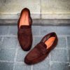 Santoni Dark Brown Mocassin Leather Sole - Image 2