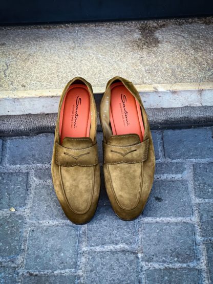 Santoni Mocassin Green Suede - Image 5