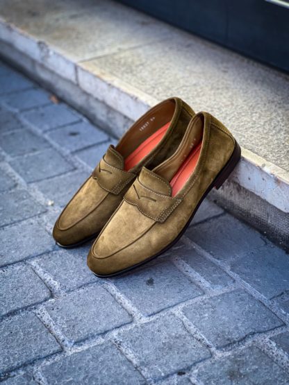 Santoni Mocassin Green Suede - Image 4