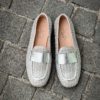AGl Raffia Silver Mocassin