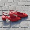 Santoni Sling Back Red Suede - Image 2
