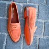 Santoni Mocassin Orange Suede Grain - Image 4