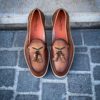 Santoni Tassel Loafer Light Brown Grain - Image 5
