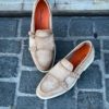 Santoni Double Boucle Beige en Daim – Image 3