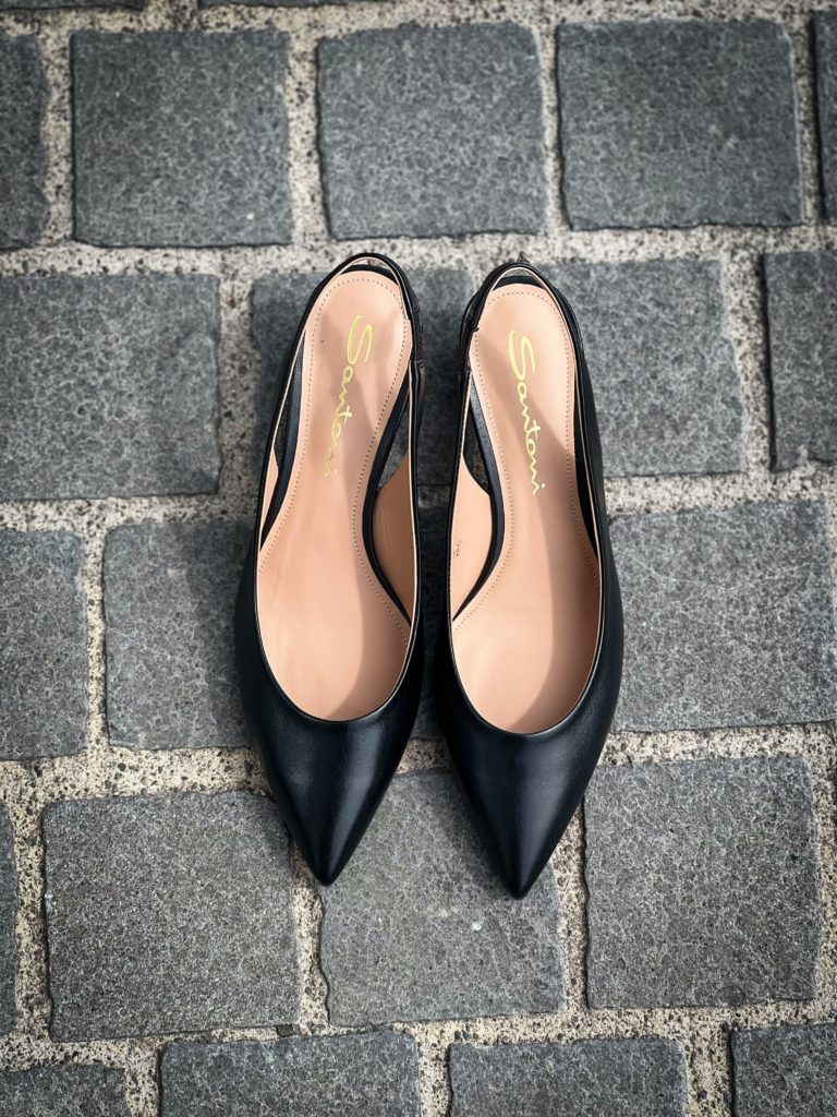 Santoni Sling Back Black