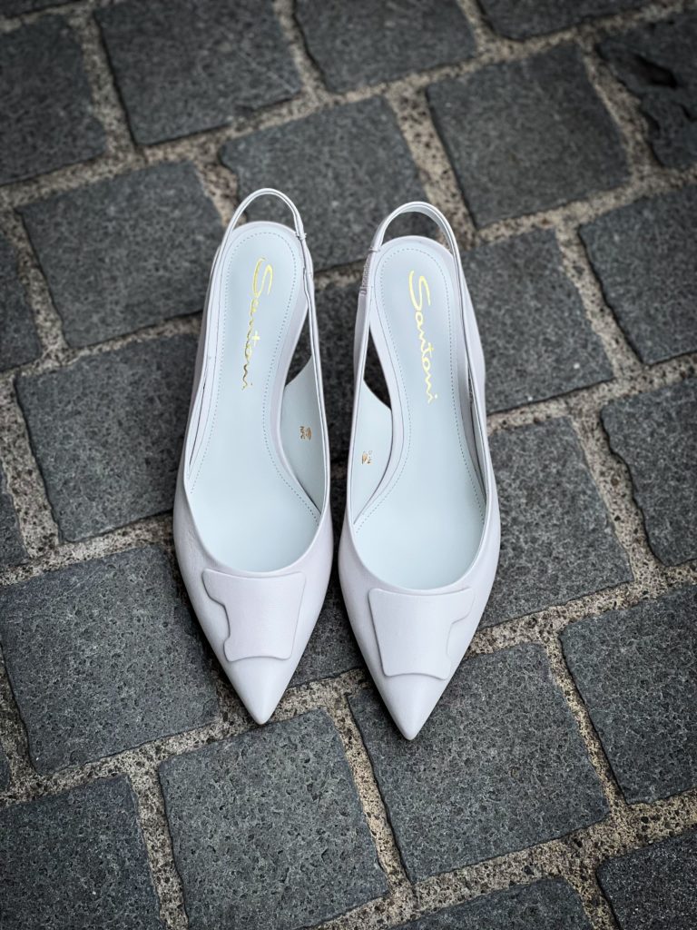 Santoni Sling Back White