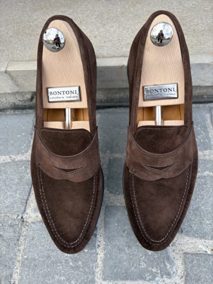 Bontoni Principe Mocc Dark Brown Suede
