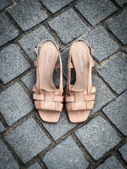 Santoni Sling Back Open Rose Poudre