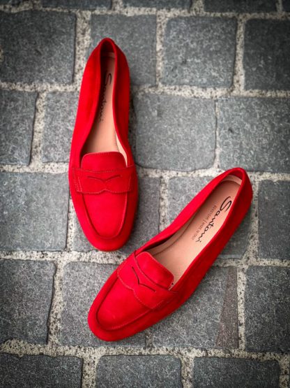 Santoni Red Suede Mocc - Image 4