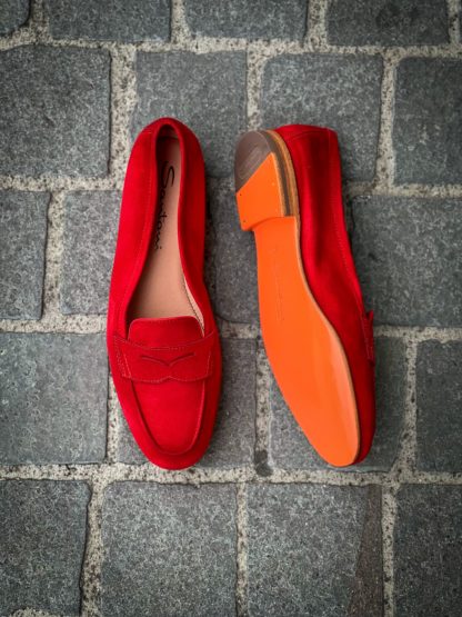 Santoni Red Suede Mocc - Image 3