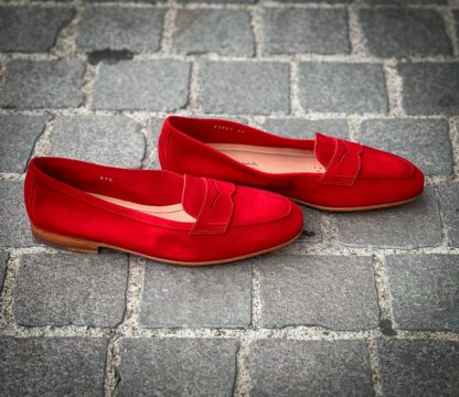 Santoni Red Suede Mocc - Image 2