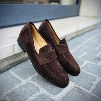 TLB Penny Loafer Dark Brown Suede