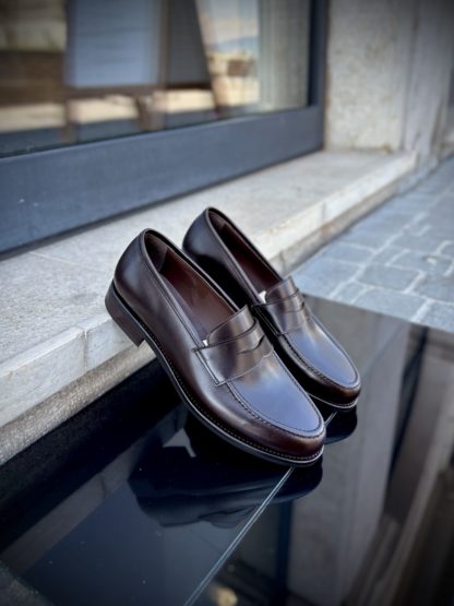 TLB Mocassin en cuir de veau marron