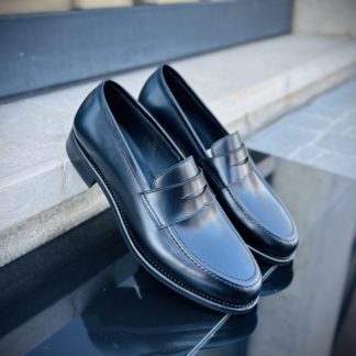 TLB Penny Loafer, black calf leather
