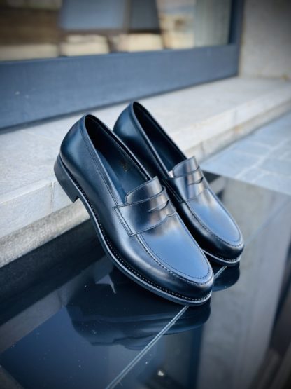TLB Penny Loafer, black calf leather
