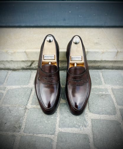 Bontoni Principe en cuir grainé marron foncé – Image 3