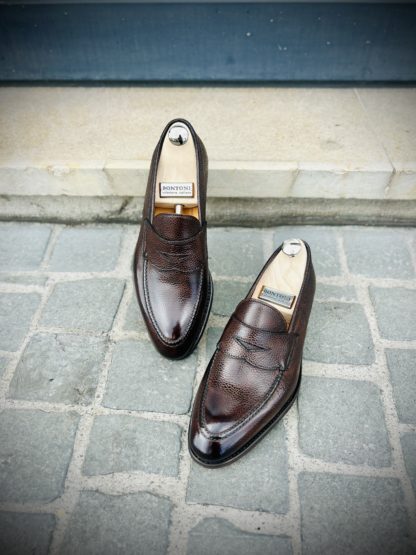 Bontoni Principe en cuir grainé marron foncé – Image 5