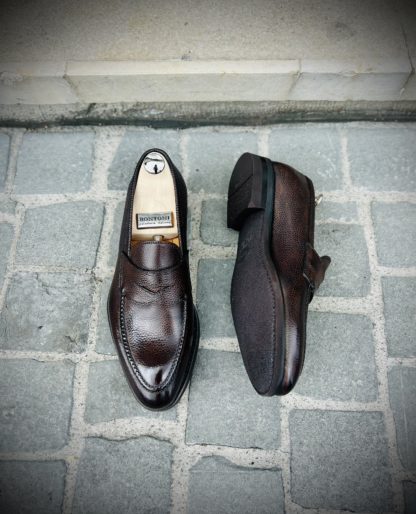 Bontoni Principe en cuir grainé marron foncé – Image 6