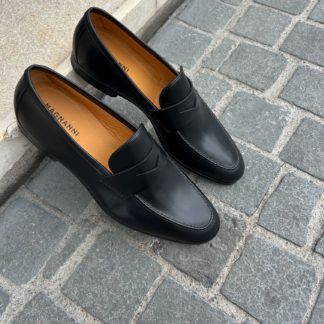 Magnanni Mocassin en cuir noir Semelle en cuir