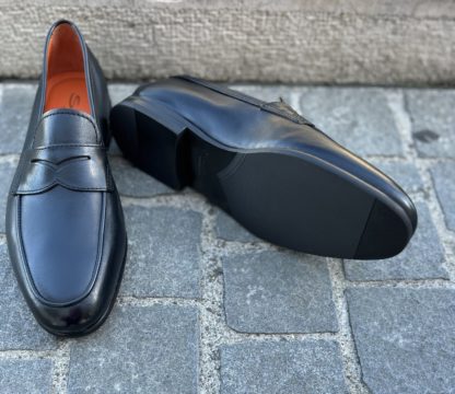 Santoni mocassin black leather - Image 3