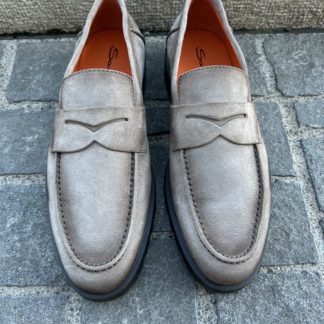 Santoni mocassin in mink suede