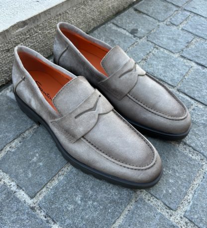 Santoni mocassin in mink suede - Image 2