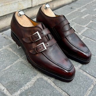 Bontoni Artistico Double boucle cuir souple tabac