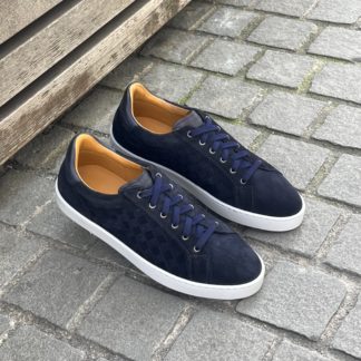 MAGNANNI Navy woven leather sneakers