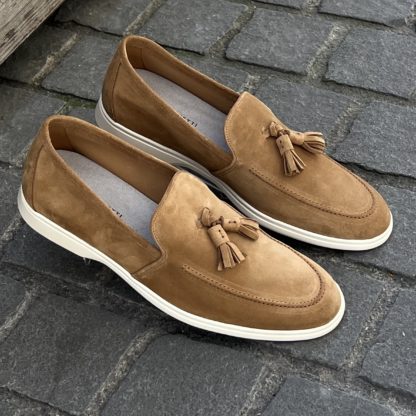 Franceschetti Mocassin à Pampilles Beige — mocassin italien Blake Rapid