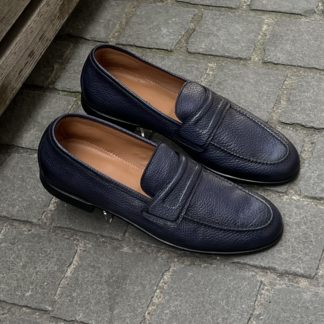 FRANCESCHETTI Navy Grain Leather loafer