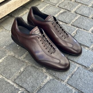 FRANCESCHETTI Leather trainers dark brown
