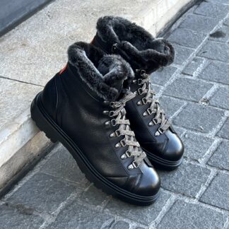 SANTONI Montain boots Black grain