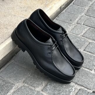 SANTONI black Tyrolean derby
